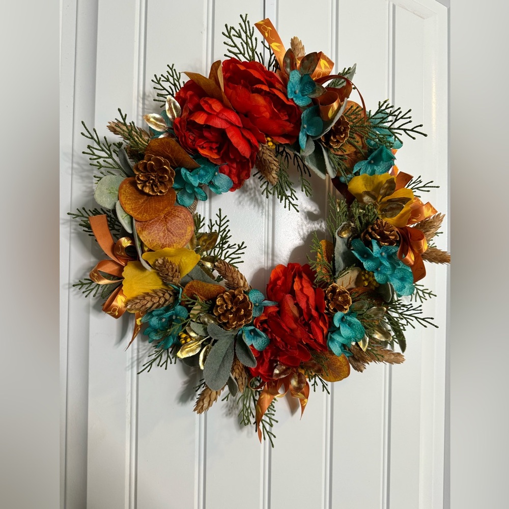 Wreath new handmade bright festive fall colors